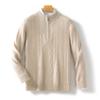 New Autumn and Winter Youth Men's Pure Wool Zipper Collar Knitted Warm Sweater Half Zipper Pullover Knitted Sweater