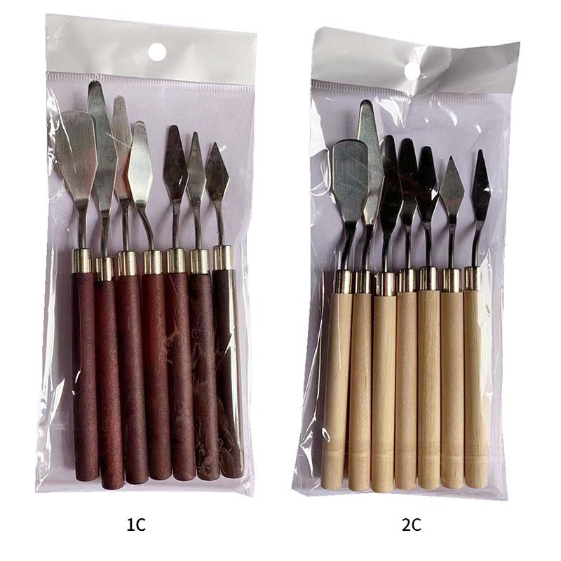 7 Adet/Set Paslanmaz Çelik Fondan Pasta Spatulası Krema Karıştırma Kazıyıcı Yağlı Boya Küreği Pişirme Hamur İşleri Aletleri Mutfak Aksesuarları