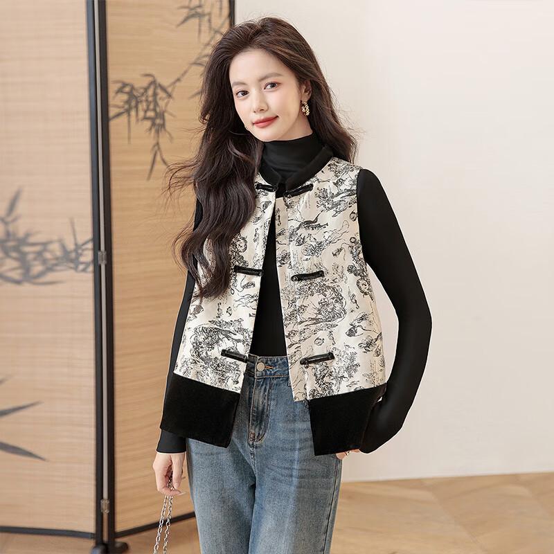 

Элегантный свободный жилет в новом китайском стиле для женщин 2XL