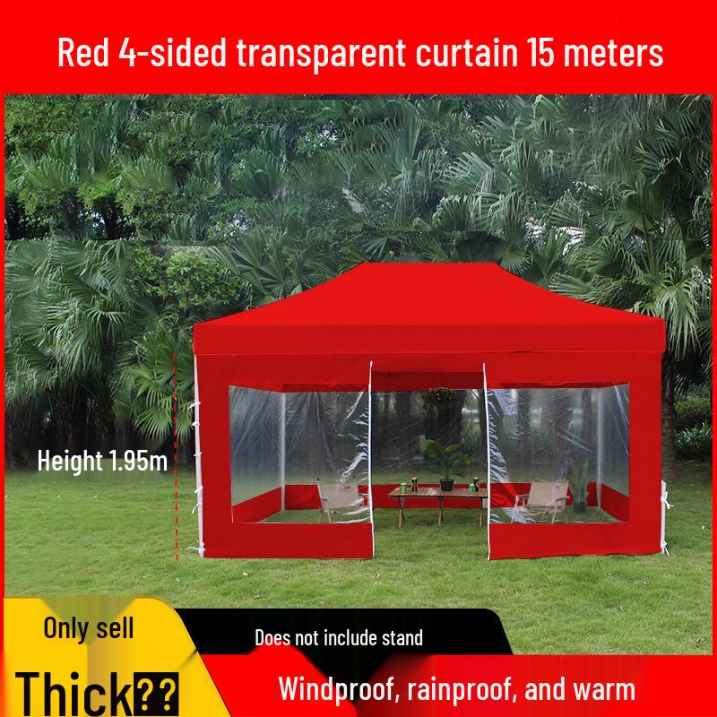 Transparent Tent Side Panel: Windproof & Waterproof Outdoor Canopy Enclosure with Thick Fabric and Durable Edging