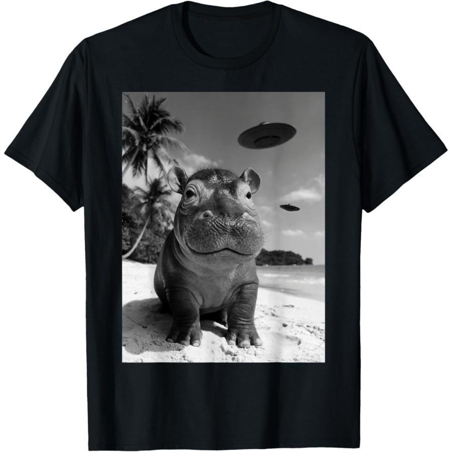 

Funny Moo-Deng Baby Pygmy Hippo Cute UFO Zoo For Family T-Shirt XXXXXL чорний
