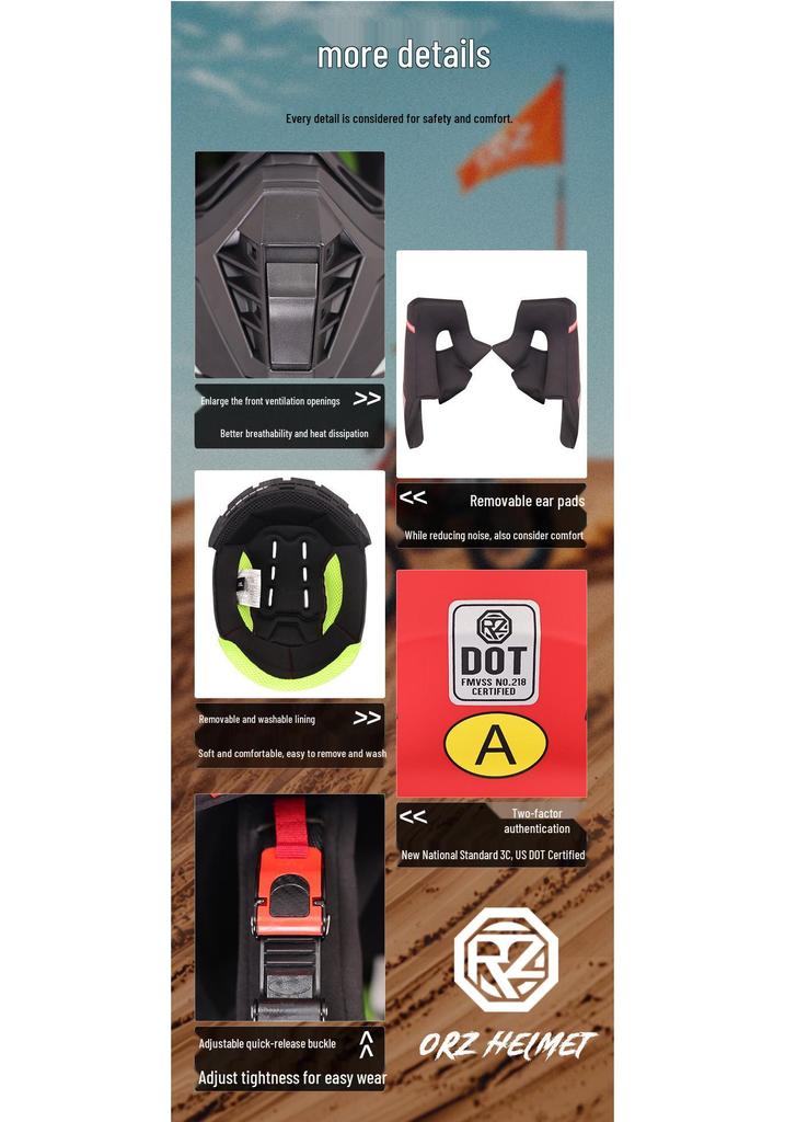 Unisex Motorcycle Rally Helmet with Single Visor for Road and Off-Road Long Distance Travel