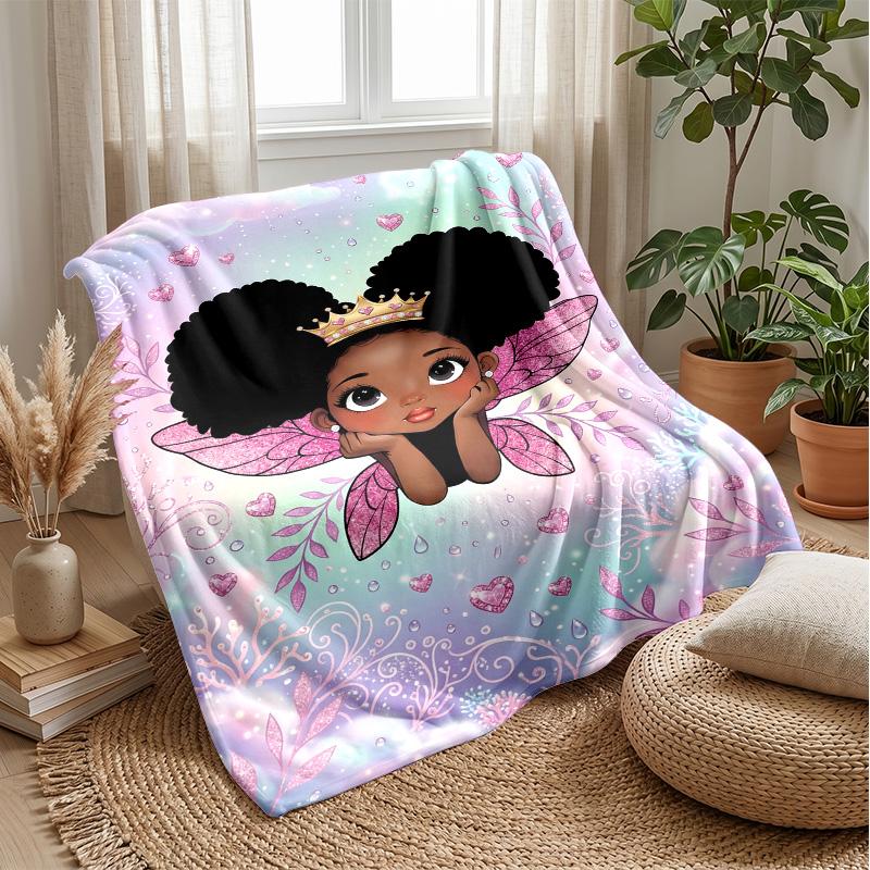 Fairy Dreams In Colors Theme Blanket Lightweight Warm Flannel Blanket Decorative Throw Blanket for Home Decoration
