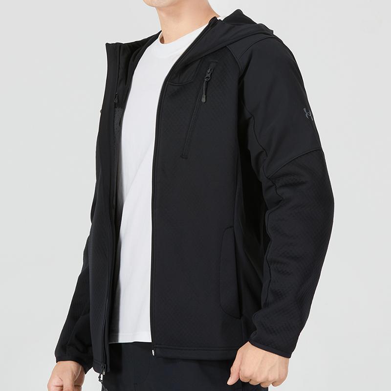 Under Armour Recover Paneled Solid Color Hooded Jacket Men Outerwear Black 1357473-001