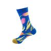 Flower Print Crew Socks Men Women Breathable Cotton Sweat-Absorbent Casual Trendy