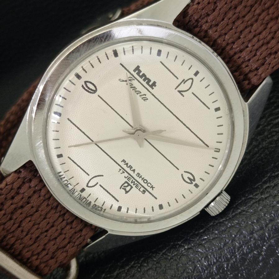

HMT JANATA HAND-WINDING INDIAN MENS WHITE DIAL WATCH a430295-2 R102-a430295