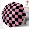 Abstract Color Geometric Umbrella Automatic Open/close, Iron Frame & 8-Rib Structure, Umbrella for Women & Men, Christmas Gifts