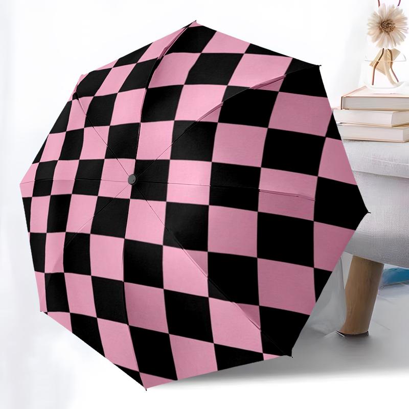 Abstract Color Geometric Umbrella Automatic Open/close, Iron Frame & 8-Rib Structure, Umbrella for Women & Men, Christmas Gifts