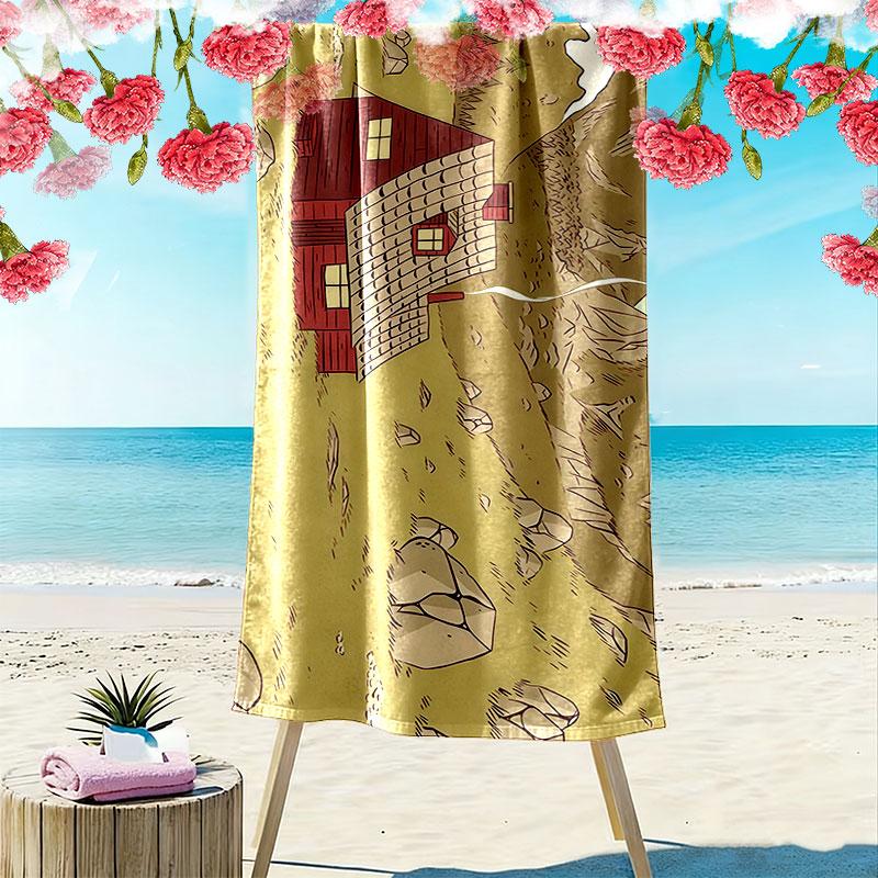 Hilda Art Print Beach Towel, Large Soft Quick Dry Towel for Beach Camping Swimming