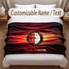 Feyenoord Printed Flannel Blanket Custom Name Text Soft Warm Throw For Bedroom Holiday Gift