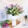 Artificial Lavender Wheat Bouquet 2Pcs Fake Flowers For Home Wedding Garden Outdoor Party Decoration Plants