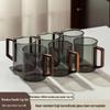 SHANGQI Heat-Resistant Borosilicate Glass Mugs, Set of 6