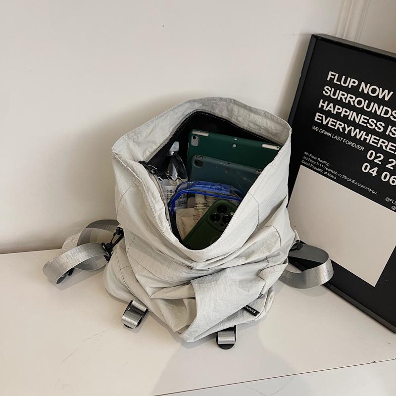 Nylon Bag Women's Large Capacity Multi-Use Shoulder Bag Student Crossbody Bag Solid Color Backpack