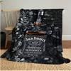 Jack Daniel's Koc Pluszowy Miękki Wygodny na Wszystkie Pory Roku Koc na Sofę Biuro Drzemki Koc Podróżny Zewnętrzny Idealny Prezent