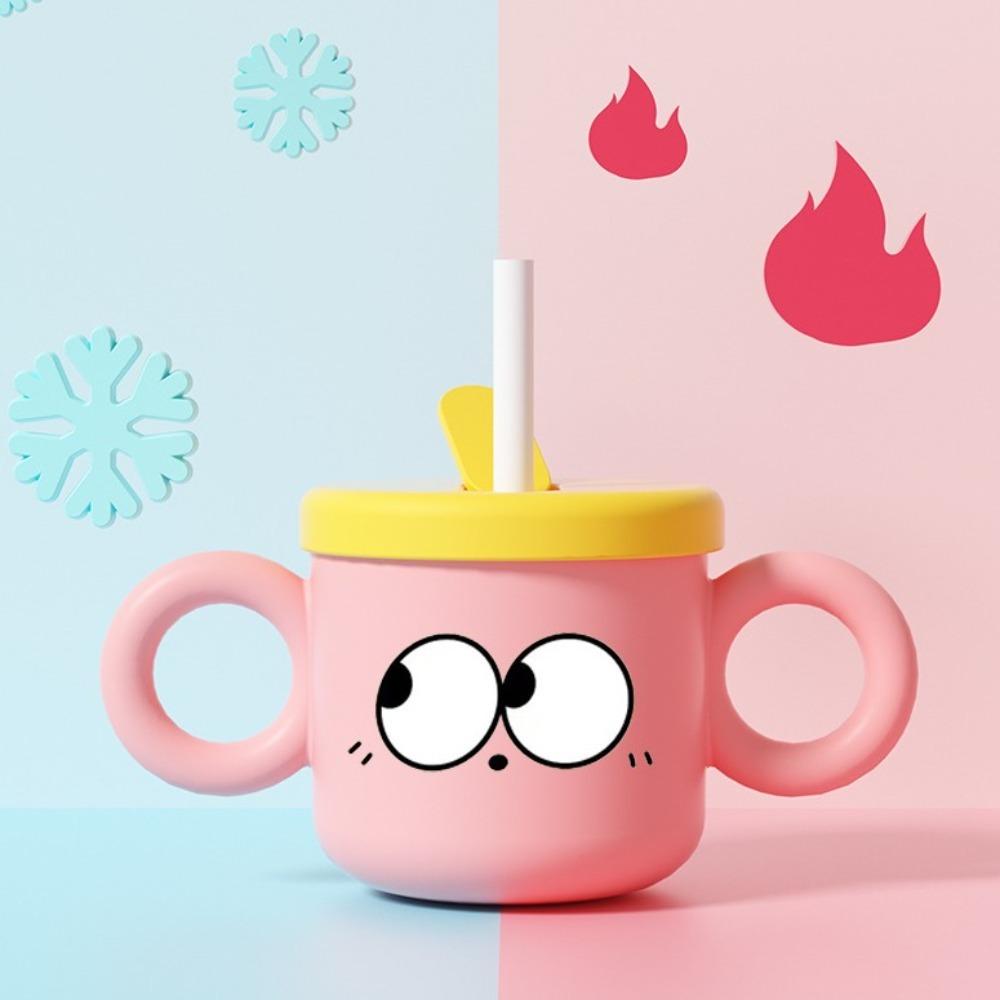 

Термостойкая детская молочная чашка с трубочкой для питья, прочная детская питьевая чашка для хранения еды зелёный/синий