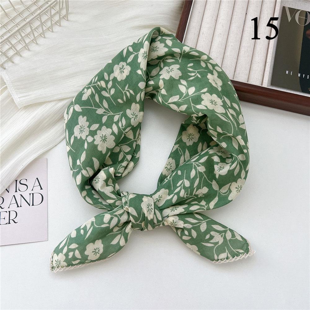 

68x68cm French Cotton Linen Handkerchief Neck Scarves Women Square Wraps Fresh Bandana Head Scarfs Small Neckerchief Bag Scarf
