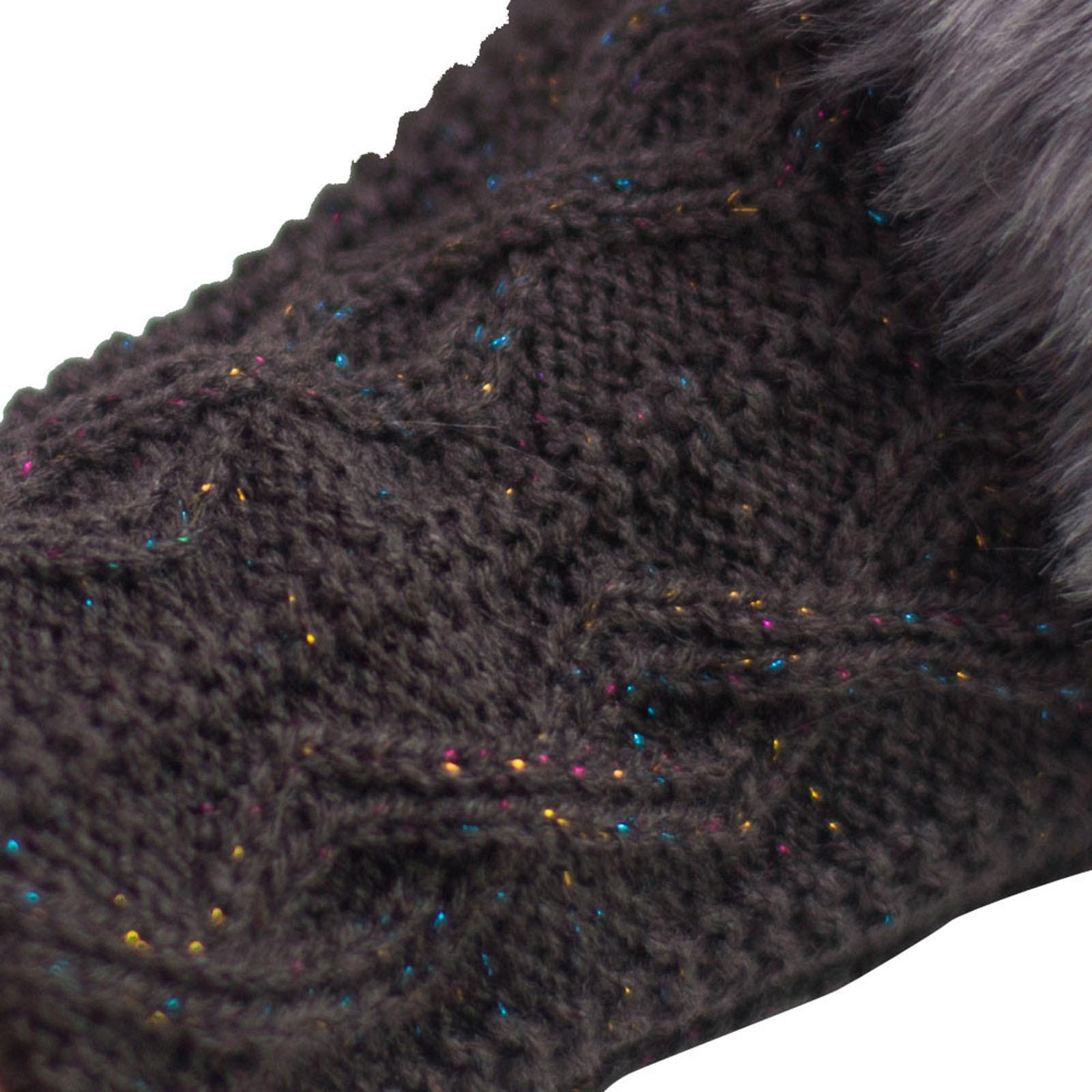 

(SU)Женские перчатки без пальцев для девочек, сохраняющие тепло, зимние перчатки из искусственного кролика на запястьях, варежки One size коричневый