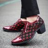 Men High Heels Blue Derby Red Wedding Dress Dance Shoes Business Elevator Shoes Black Formal Tuxedo Shoes Large Size