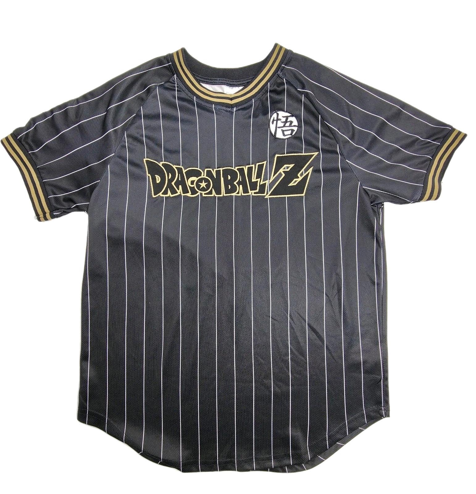 Dragon Ball Z Goku Shirt Men’s Small Black Striped Anime Manga Tee L