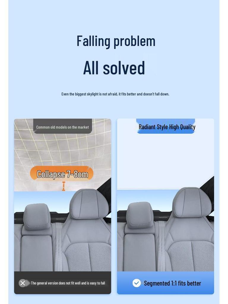 Leapmotor C01 Sunroof Ice Crystal Sunshade: Heat Insulation, Sun Protection, Privacy, and Light Blocker for Camping
