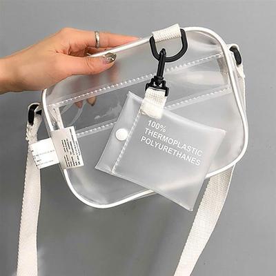Damen Umhängetasche PVC Transparent Messenger Crossbody mit verstellbarem Riemen