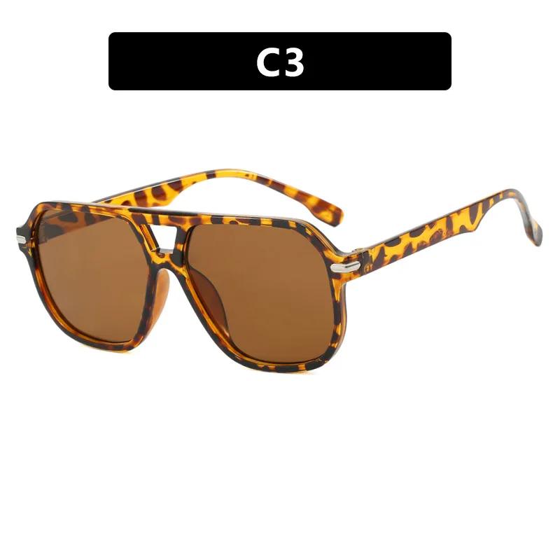 Vintage Double Bridge Black Sunglasses Women Oversized Square Frame Luxury Shades Sun Glasses Female Pilot Eyewear