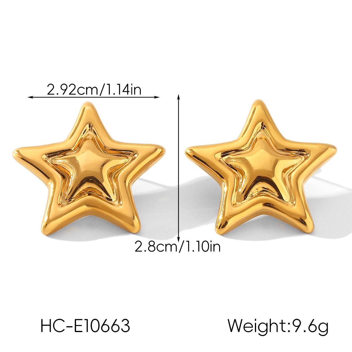 

18K Gold Plated Stainless Steel Geometric Earrings - Light Luxury Titanium Ear Studs