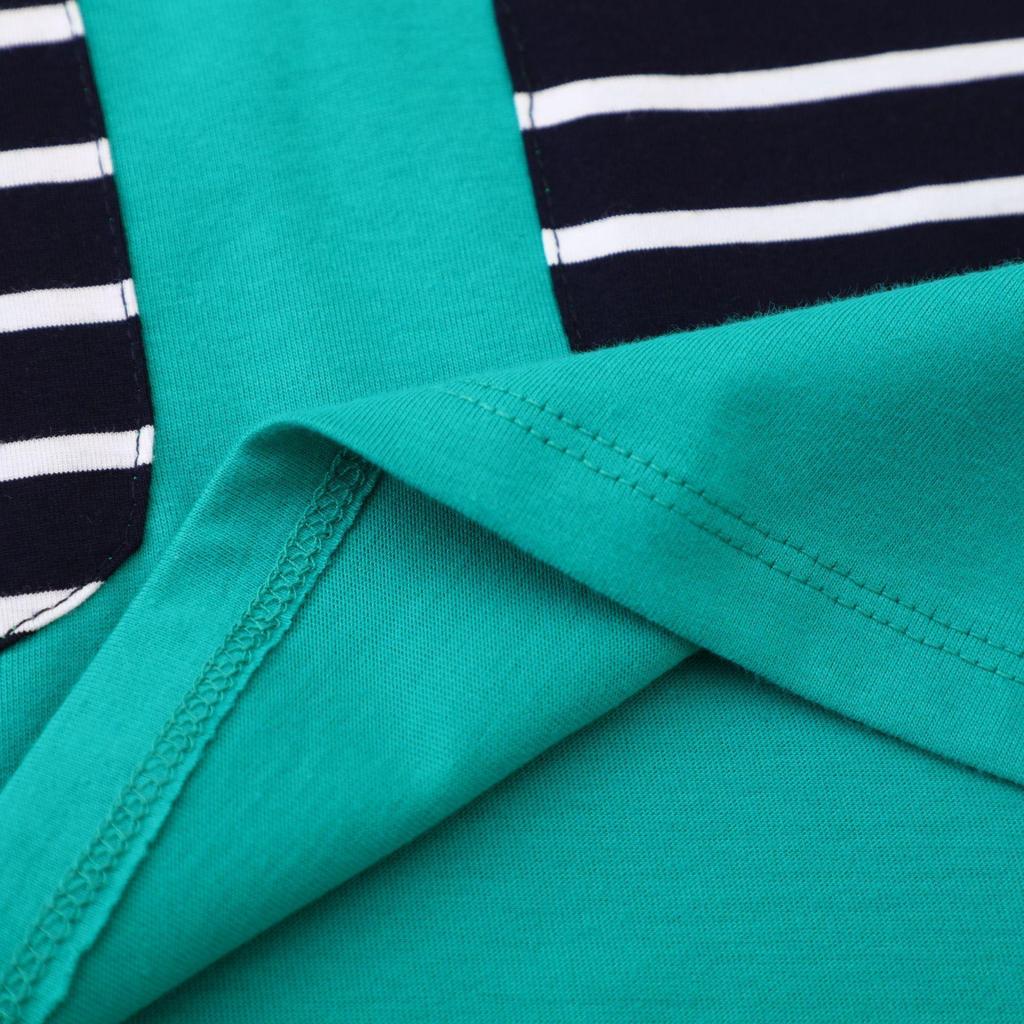 Letní áčkové šaty pro dívky s krátkým rukávem a dlouhým výstřihem s výšivkou žirafy