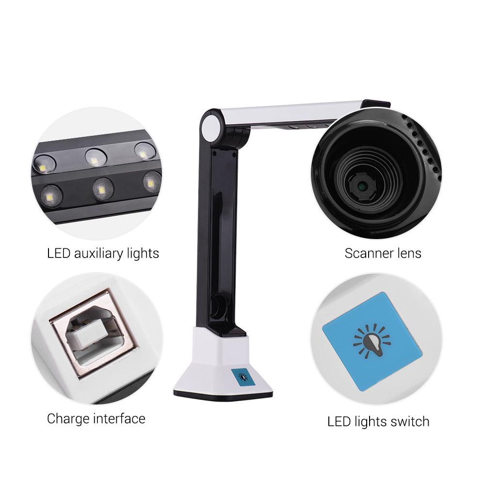 BK50 Portable 10  -  High Definition Scanner   Size   Document Camera for Card Passport File Documents Recognition Support 7 Languages G