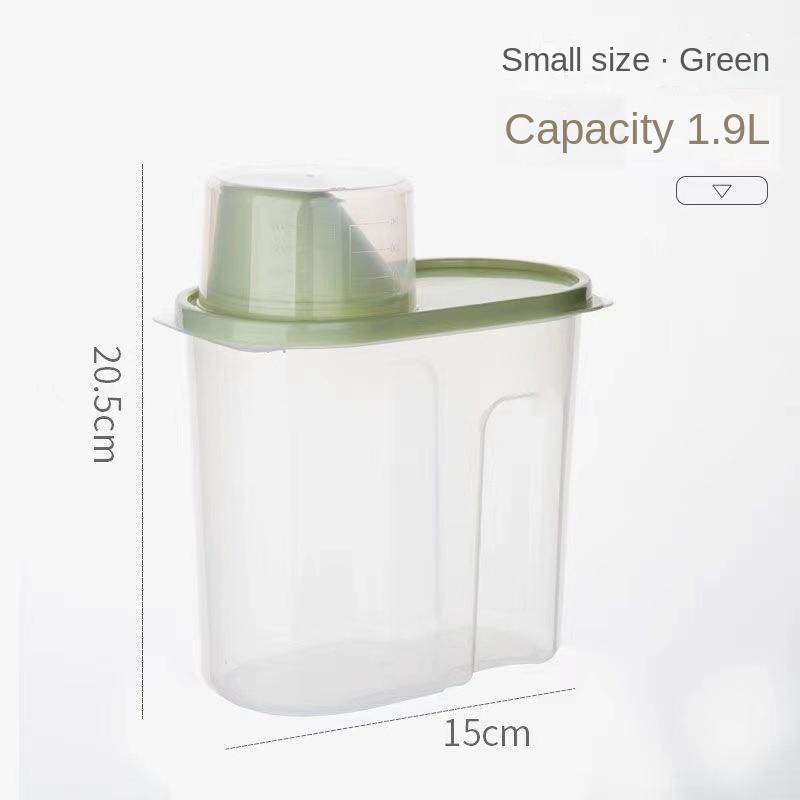 Plastisk husdjursmatshink med måttkopp, rishink, förvaringsburk för kaffebönor, fuktsäker och insektsresistent matbehållare