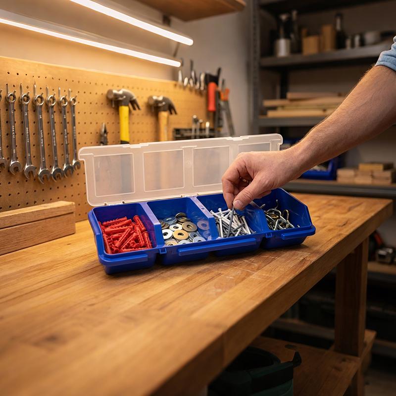Multi-Compartment Parts Plastic Storage Box Beveled Hardware Accessories Screw Organizer Boxs Large Capacity Case Box Tools