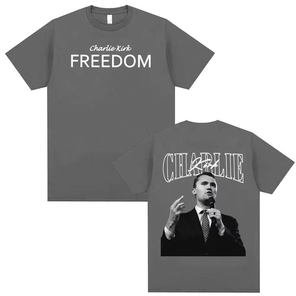 Spravedlnost pro Charlieho Kirka Oblečení s motivem svobody Tričko Unisex Oblečení Letní trička Dámská Nadměrná velikost Neformální Pohodlné Trička Streetwear