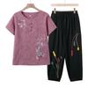 Xiaofu Women's Stylish Summer T-Shirt & Capris Set