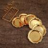 7 Pcs/set Plated Patterned Cup Mat Carved Metal Cake Tray Vintage European Decor Racks  Cocktail
