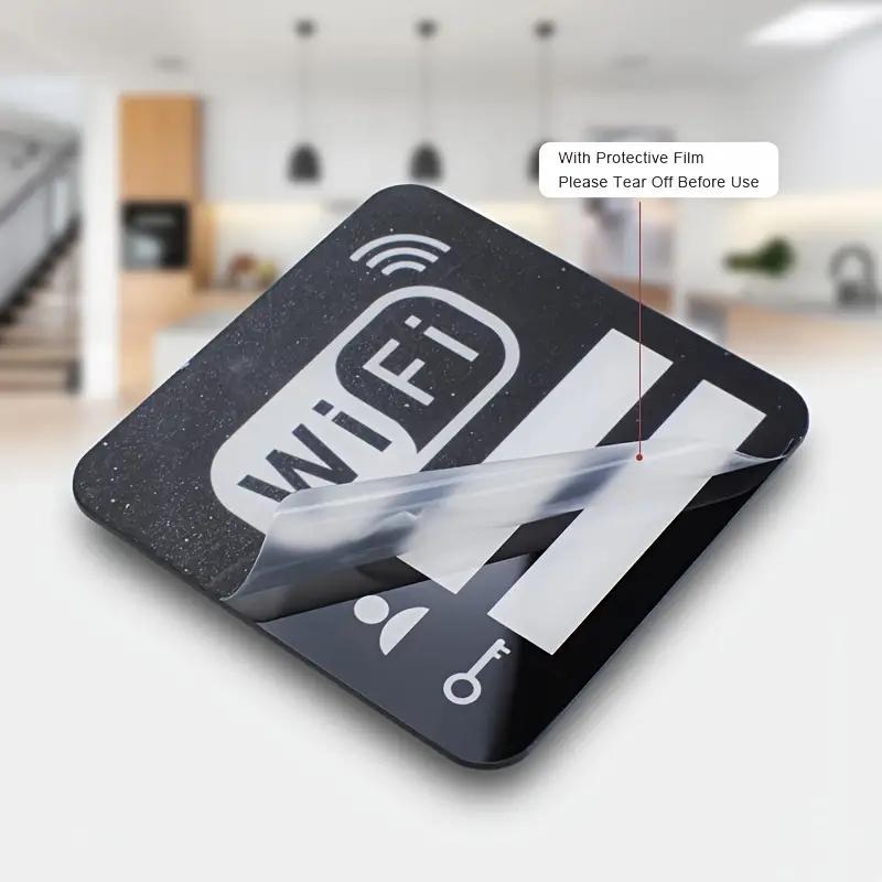 10x10cm WiFi-Logo DIY Spiegel Wandaufkleber Restaurant Büro Schlafzimmer Kindergarten Geschäft Dekoration Spiegelaufkleber
