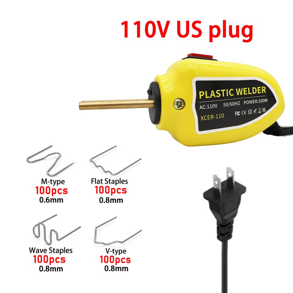 100W Kunststoffschweißmaschine Kunststoffschweißgerät Heißklammergerät 400 Stück Stoßstangen Reparaturset Lötkolben Für Auto Stoßstangen Reparaturwerkzeuge
