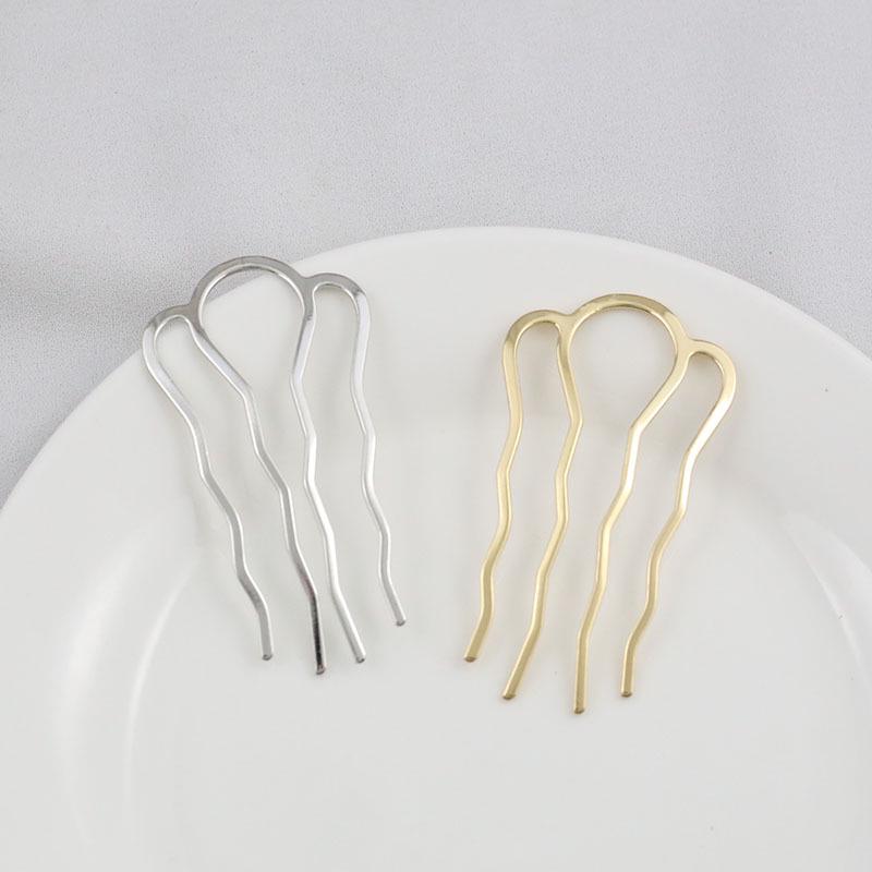 Iron Color-Preserving 4-Tooth Hair Fork Comb for DIY Ancient Style Hanfu Brides