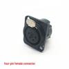 Gold-Plated Black Metal XLR Socket: Male & Female, 3-Core/4-Core/5-Core Options