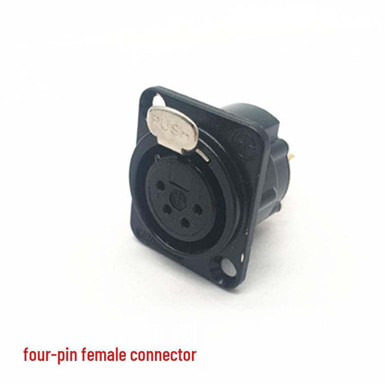 Gold-Plated Black Metal XLR Socket: Male & Female, 3-Core/4-Core/5-Core Options