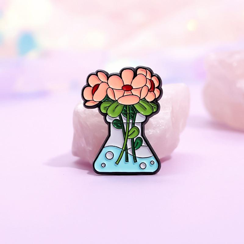 Trendy Cartoon Character Green Plant Brooches Versatile Metal Pins For Unisex Fashion Statement