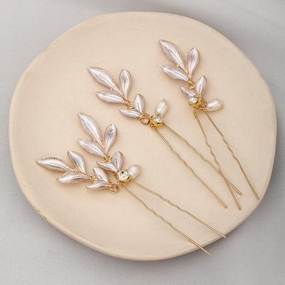Kryształowa Perłowa Liść Spinka do Włosów Klips dla Kobiet Panny Młodej Dżet Bridal Ślubne Akcesoria do Włosów Biżuteria Spinka Klips