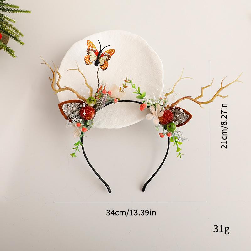 Creative DIY Christmas Antler Headband & Hair Clip Set for Kids