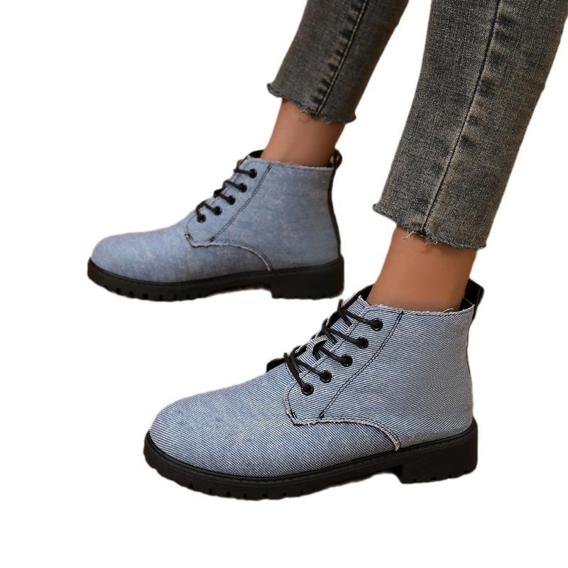 Large Size Martin Boots Women's Spring and Autumn New Student Lace-up Short Boots Single Boots