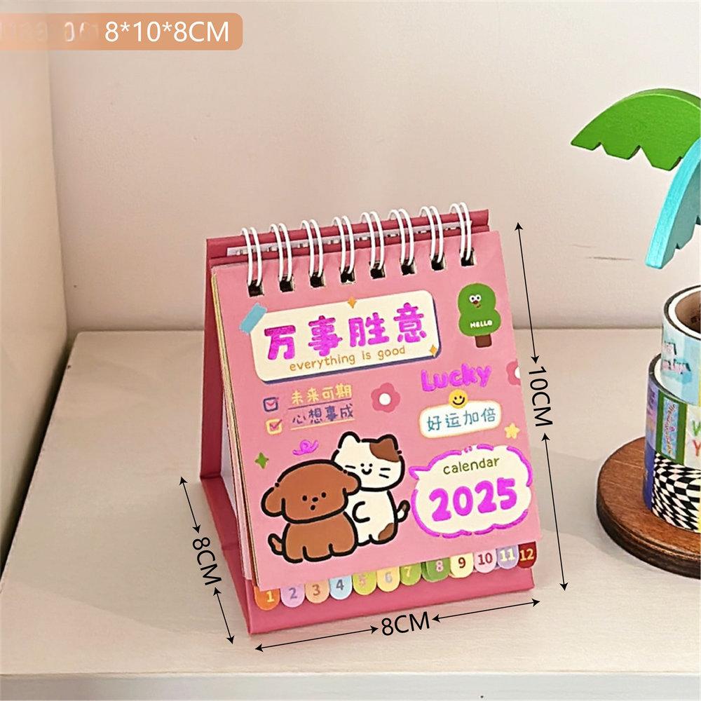 Cartoon Desk Calendar Girl Table Calendar Decoration Student Plan Punch Card Table Calendar