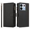 Do Xiaomi Poco X6 5G/Xiaomi Redmi Note 13 Pro 5G Skórzane Etui 9 Miejsc na Karty Portfel na Zamek Błyskawiczny Podstawka Pokrowiec na Telefon z Paskiem na Nadgarstek