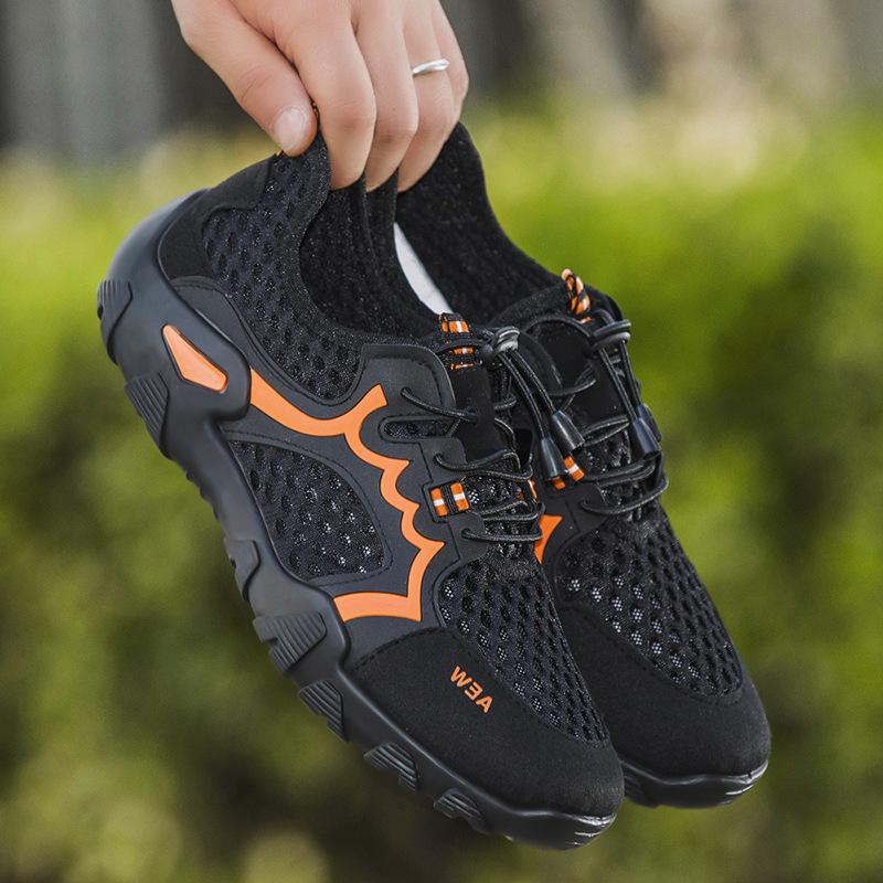 

Модные новые летние мужские туфли для активного отдыха, модные сетчатые удобные дышащие повседневные кроссовки для мужчин Zapatillas De Deporte 39 чёрный