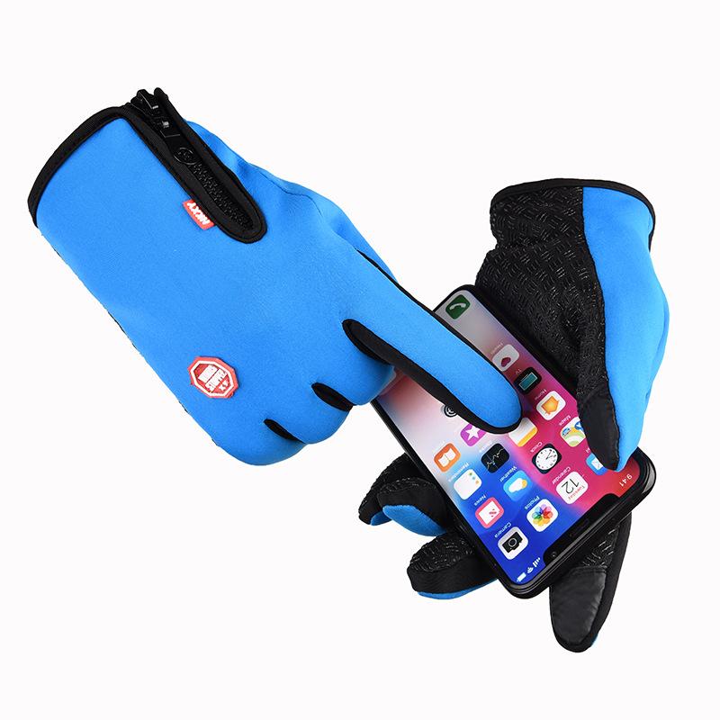 Winter Allfinger-Sport-Reithandschuhe mit Reißverschluss, rutschfeste und winddichte Fahrrad-Motorradhandschuhe