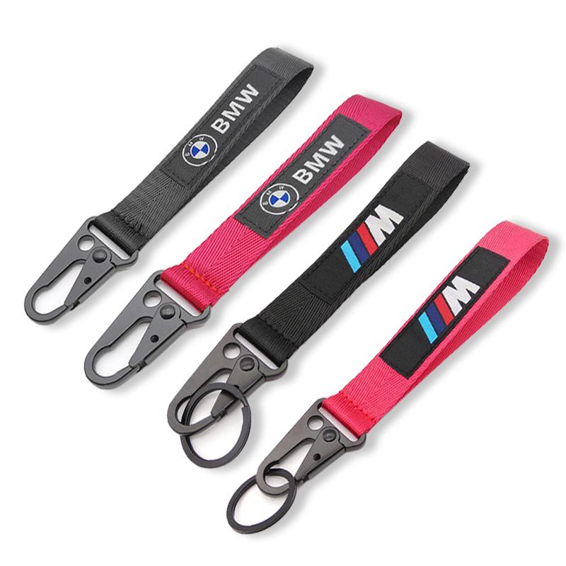 Car Emblem Keychain Rings Nylon Lanyard Pendant Keyring Decoration Gifts For BMW E39 F30 F20 E60 E90 E46 G30 E87 E70 E53 X3 X5 X vdkc30
