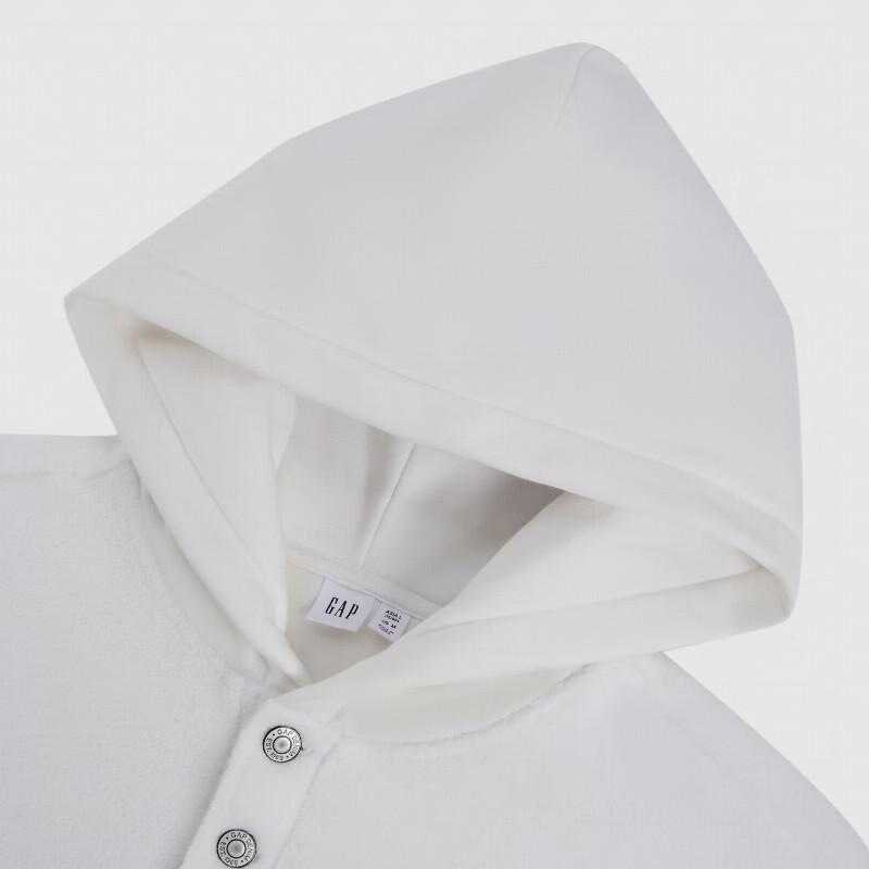 Gap Unisex Oversized Button-Neck Fleece Hoodie