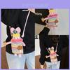 Ugly And Cute Rabbit Woven Crossbody Bag With Radish And Mushrooms For Daily Use